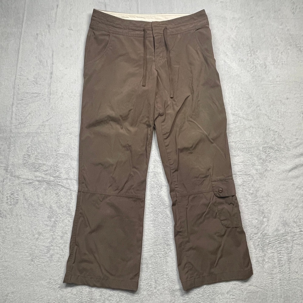 Lucy Cargo Pants Women M Brown Straight Leg Hiking Outdoor Utility Drawstring